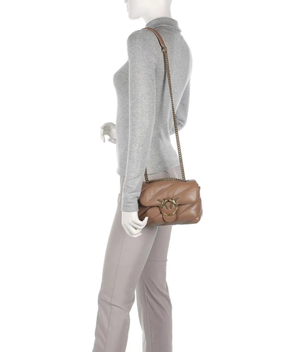 Love Puff Mini Schultertasche Schafsleder braun