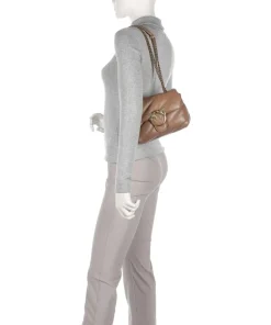 Love Puff Mini Schultertasche Schafsleder braun