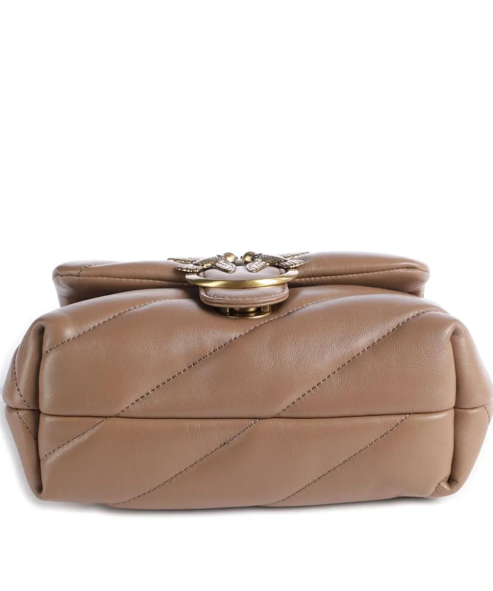 Love Puff Mini Schultertasche Schafsleder braun