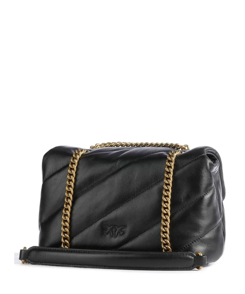 Love Puff Mini Schultertasche Schafsleder schwarz