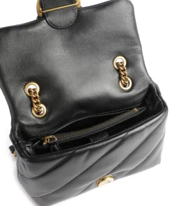 Love Puff Mini Schultertasche Schafsleder schwarz