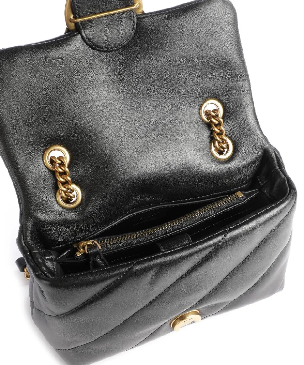 Love Puff Mini Schultertasche Schafsleder schwarz