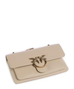 Love Soft Mini Schultertasche genarbtes Leder beige