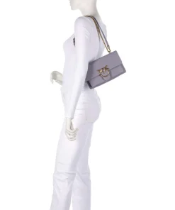 Love Soft Mini Schultertasche genarbtes Leder lavendel