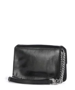 Lucrezia Schultertasche fein genarbtes Rindsleder schwarz