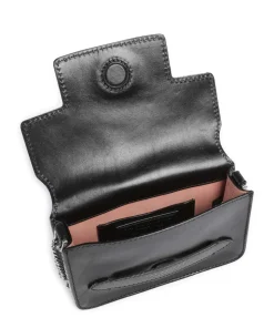 Lucrezia Schultertasche fein genarbtes Rindsleder schwarz