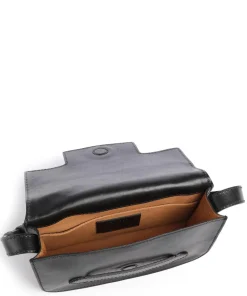 Lucrezia Schultertasche fein genarbtes Rindsleder schwarz