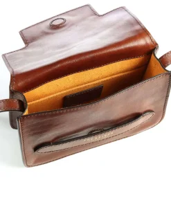 Lucrezia Umhängetasche fein genarbtes Rindsleder braun