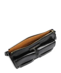 Lucrezia Umhängetasche fein genarbtes Rindsleder schwarz