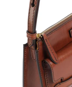 Lucrezia Umhängetasche fein genarbtes Rindsleder braun