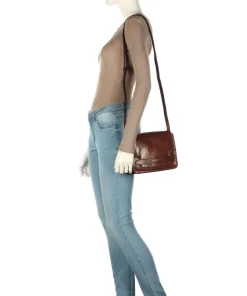 Lucrezia Umhängetasche glattes Rindsleder braun