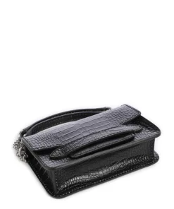 Lucrezia Wow Schultertasche geprägtes Rindsleder schwarz