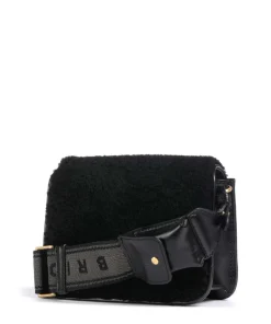 Lucrezia Wow Umhängetasche fein genarbtes Rindsleder, Fell schwarz