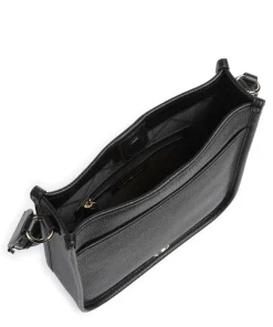 Luisa Umhängetasche genarbtes Leder schwarz