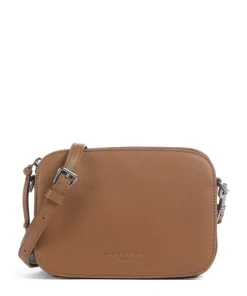Luka Harris Umhängetasche genarbtes Leder braun