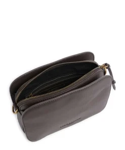 Luka Harris Umhängetasche genarbtes Leder dunkelbraun