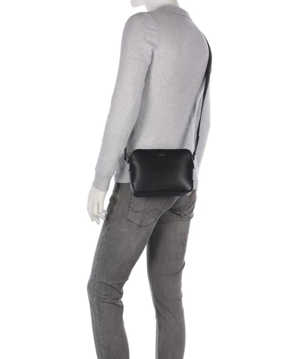 Luminary Umhängetasche geprägtes Rindsleder schwarz