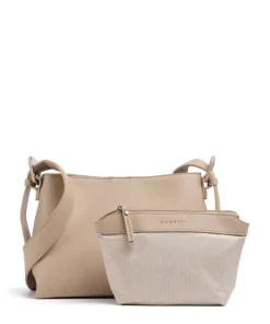 Luna Schultertasche Lederimitat beige