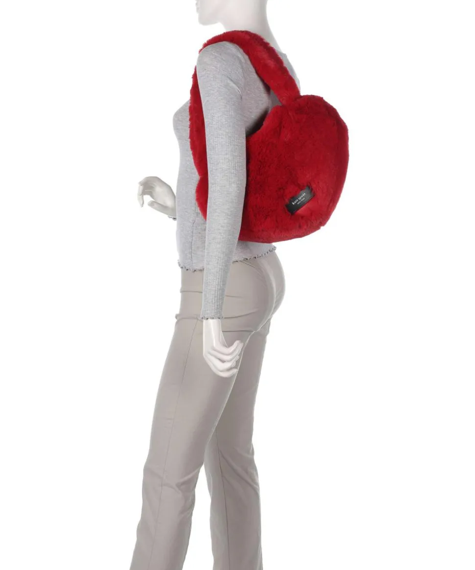 Luver Beuteltasche Kunstfell rot