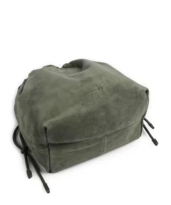 Lya Suede M Bucket bag aufgerautes Leder dunkelgrün