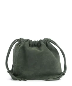 Lya Suede S Bucket bag aufgerautes Leder dunkelgrün