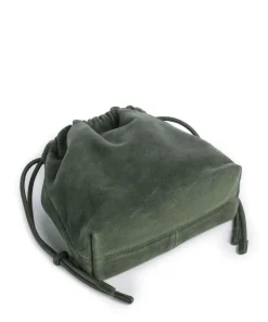 Lya Suede S Bucket bag aufgerautes Leder dunkelgrün
