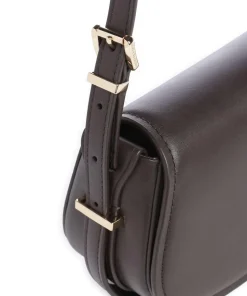 Lydia Small Umhängetasche fein genarbtes Rindsleder dunkelbraun