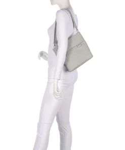 Mademoiselle.M M8 Schultertasche Lederimitat hellgrau