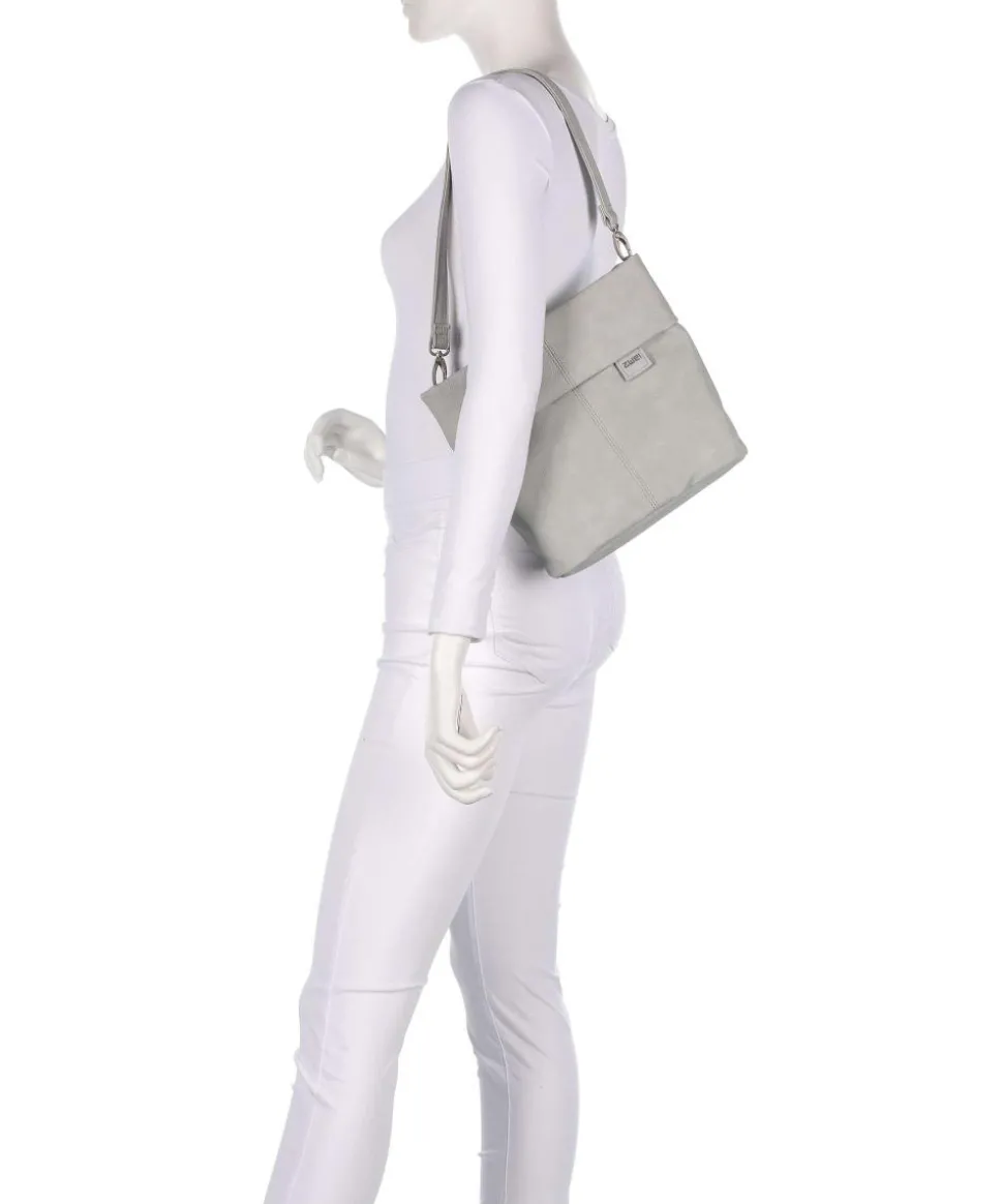 Mademoiselle.M M8 Schultertasche Lederimitat hellgrau