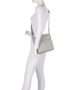 Mademoiselle.M M8 Schultertasche Lederimitat hellgrau