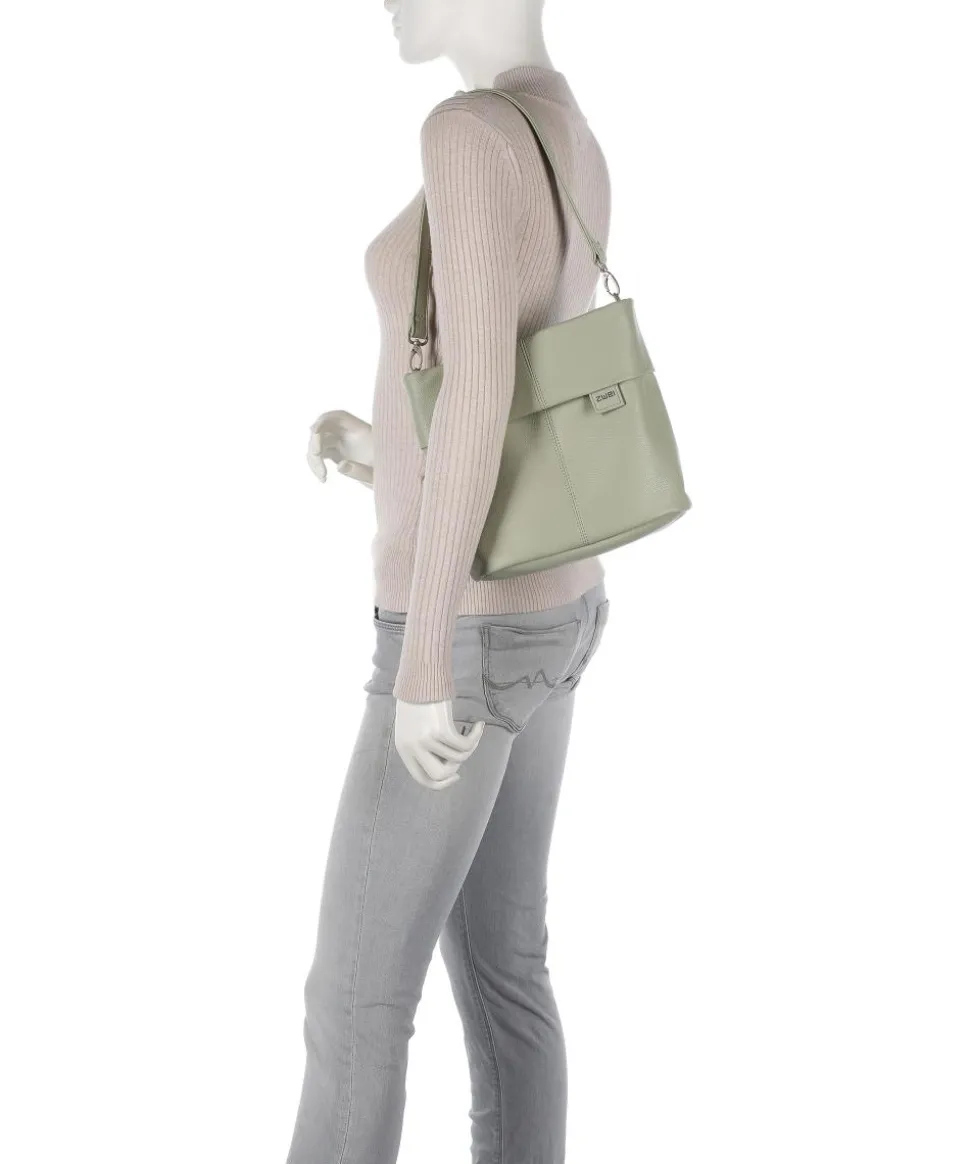 Mademoiselle.M M8 Schultertasche Lederimitat graugrün