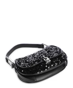 Magie Schultertasche Textil, Leder schwarz