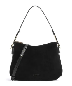 Magie Suede Beuteltasche aufgerautes Leder schwarz