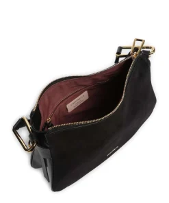 Magie Suede Beuteltasche aufgerautes Leder schwarz