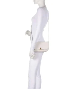 Magie Umhängetasche genarbtes Leder weiß