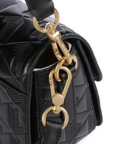 Maheki Schultertasche geprägtes Rindsleder schwarz