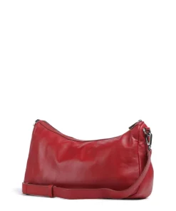 Maia Sheep Natural M Schultertasche Schafsleder dunkelrot