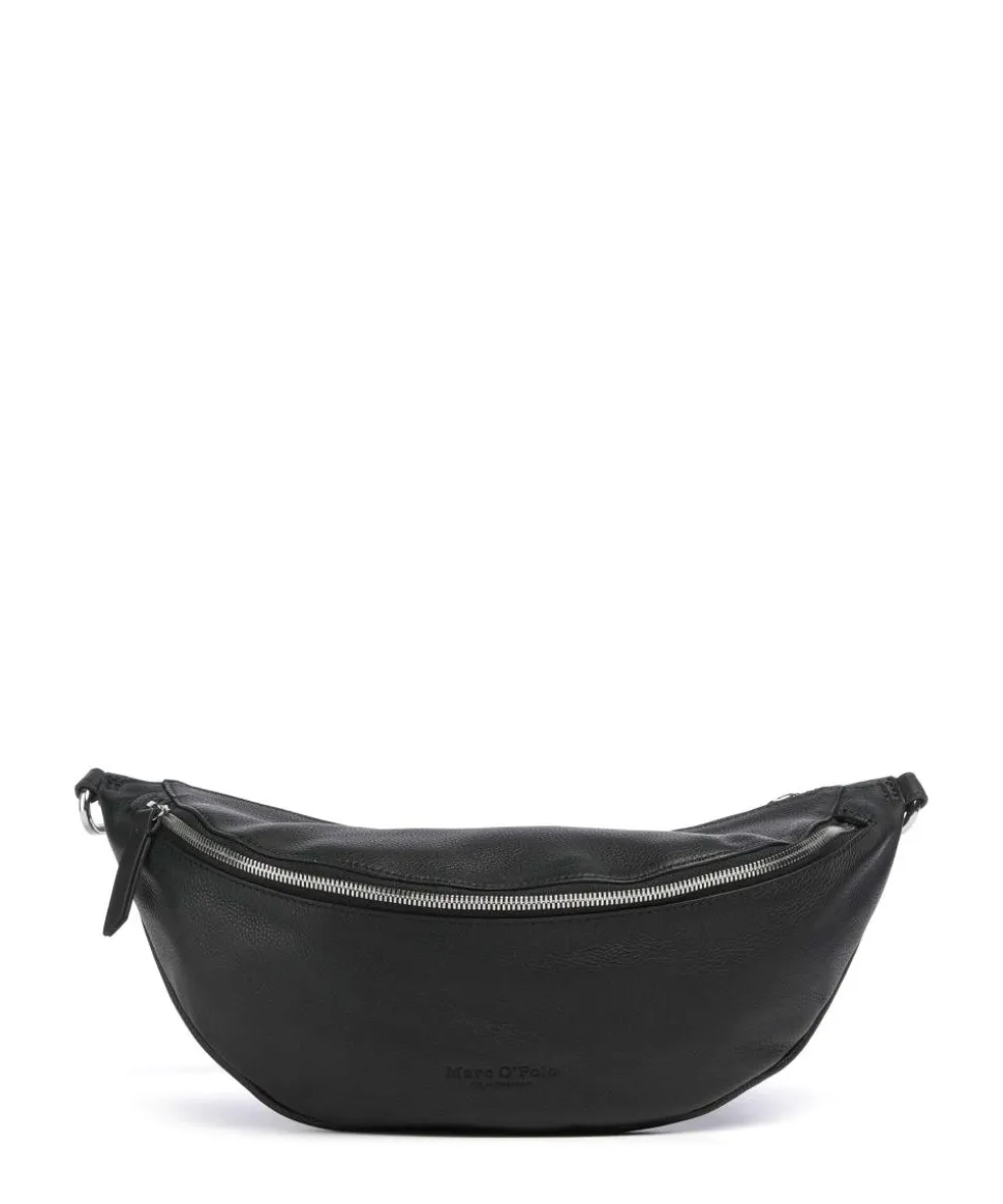 Mallir Gürteltasche genarbtes Rindsleder schwarz