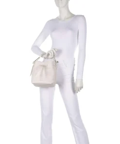 Malory Bucket bag genarbtes Leder weiß