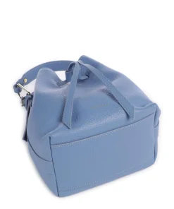 Malory Bucket bag genarbtes Leder blau