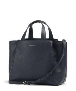 Malory Handtasche genarbtes Leder dunkelblau