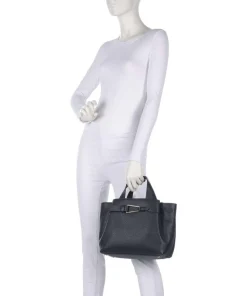 Malory Handtasche genarbtes Leder dunkelblau