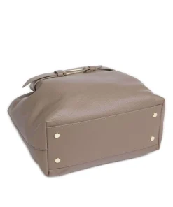 Malory Handtasche genarbtes Leder taupe