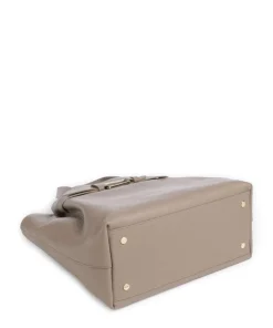 Malory Handtasche genarbtes Leder taupe