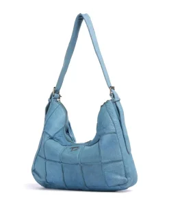 Malvengasse 5 Schultertasche genarbtes Leder blau