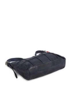 Malvengasse 5 Schultertasche genarbtes Leder navy