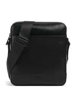 Manciano Remus Umhängetasche fein genarbtes Leder schwarz