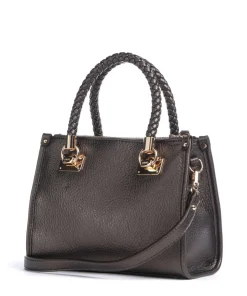 Manhattan S Handtasche Lederimitat dunkelbraun