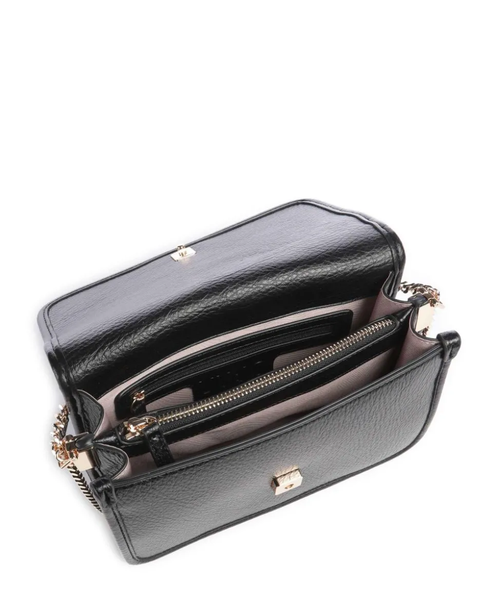 Manhattan S Schultertasche Lederimitat schwarz