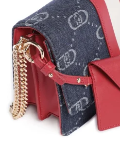 Manhattan Schultertasche Baumwolle blau/rot